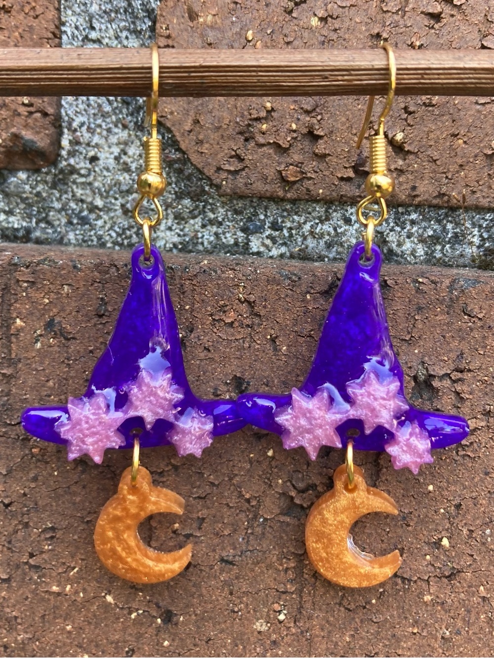 Witch Hat Moon Earrings